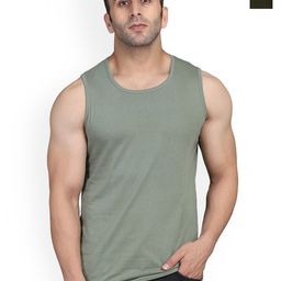SLOWLORIS Pack Of 2 Bio-Wash Combed Cotton Gym Vests-picture-33