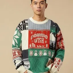 Mast & Harbour Men Fair Isle Printed Pullover image 2