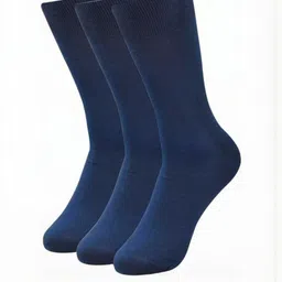 Akeeta Unisex Pack Of 3 Navy Blue Calf Length Socks image 2
