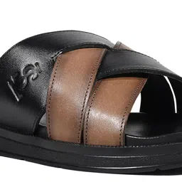 LOUIS STITCH Men Leather Cross Strap Comfort Sandals image 2
