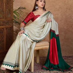 KALINI Striped Silk Blend Designer Saree image 3