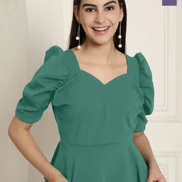 Tromko Women Pack of 2 Sweetheart Neck Puff Sleeve Top-picture-27