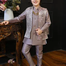 ahhaaaa Boys Embroidery Sherwani Set-picture-45