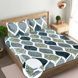 crafteal Velvet King Fitted (Elastic) 300 TC Printed Bedsheet image 2