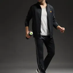 FCK GOLD Men Mock Collar Mid Rise Long Sleeves Tracksuits image 5