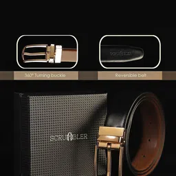 JND Men Leather Reversible Formal Belt image 2