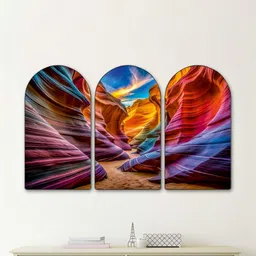 SAF Multicoloured Set of 3 Piece MDF Other Wall Paintings-picture-32