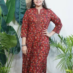 Sanskritam Women Floral Printed Floral Kurta-image-7