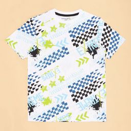 Pantaloons Junior Boys Geometric Printed Round Neck Cotton T-shirt-picture-46