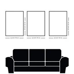 nestroots Indian Cow Wall Painting Set of 3 Gold Frame image 2