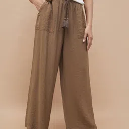 Fame Forever by Lifestyle Women Wide Leg Pleated Trousers-image-60