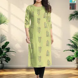 HERE&NOW Selection Of 3 Floral Printed Round Neck Straight Kurtas-picture-29