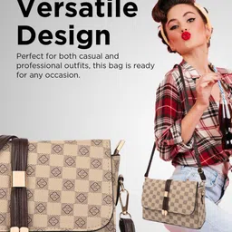 SAGEWARE Women Checked Crossbody Sling Bag image 5