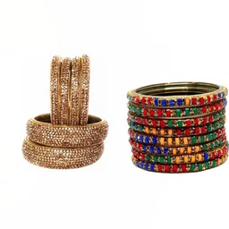 SAND Multi Glass Artificial Stones & Beads Bangle-image-54