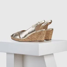 Oroh Leather Party Wedge Sandals with Laser Cuts image 2