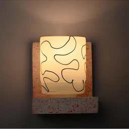 1ST TIME Black & White Printed Wood Contemporary Cylinder Shaped Wall Lamp image 4