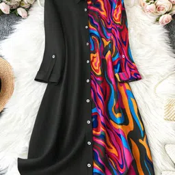 TOONKY Girls Printed Shirt Midi Dress-picture-25