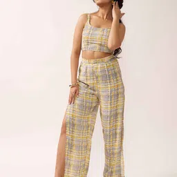 IQELA Checked Printed Top With Trousers Co-Ords image 2