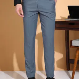 FUBAR Men Slim Fit Mid-Rise Pleated Formal Trousers-picture-36