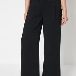 FNOCKS Women Comfort Loose Fit High-Rise Pleated Trousers-image-59