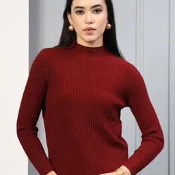 Mafadeny Women High Neck Pullover Sweaters-image-12