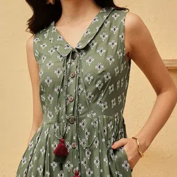 QUIERO BLUES Print Fit & Flare Maxi Dress image 2