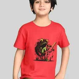 Kiddy Viddy Boys Graphic Printed Round Neck T-shirt-picture-16