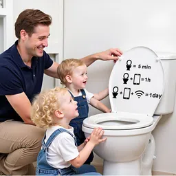 Gopalvilla Black Wifi Mobile Phone Printing Waterproof Toilet Stickers image 5