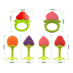 Kritiu Pack Of 6 Fruit Shapeed Baby Teether image 2