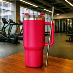 shivanicorp Stanley Style Insulated Steel with Handle – 24H Cold, 12H Hot (pink color) Stainless Steel Coffee Mug image 3