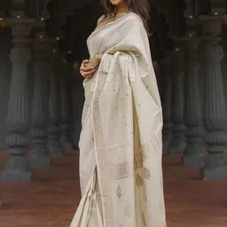 ZIKARAA Woven Design Zari Silk Cotton Handloom Saree-picture-16