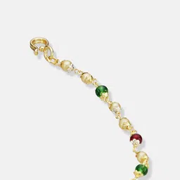 ATIBELLE Gold-Plated Artificial Stones and Beads Chained Nosepin image 4