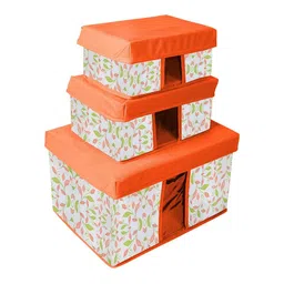 prettykrafts Orange 3 Pieces Reusable Printed Multi-Utility Organisers image 2