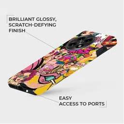 PEEPERLY Women Abstract Kiss Me Loud Printed Impact Resistant OnePlus 11 5G Back Case image 4