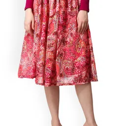 SCORPIUS Printed Flared Midi Skirt-picture-24