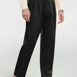 Next One Men Smart Straight Fit Easy Wash Pleated Trousers image 4