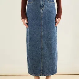 SASSAFRAS BASICS Straight Maxi Slit Skirts-picture-36