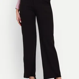 broadstar Women Loose Fit Black Lycra Blend Trousers-picture-15
