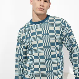 The Roadster Life Co. Geometric Self Design Sweaters-picture-11