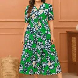 GAB Women Pure Cotton Fit & Flare Tiered Midi Dress-image-41