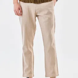 Snitch Men Textured Mid-Rise Relaxed Fit Cotton Regular Trousers-picture-20