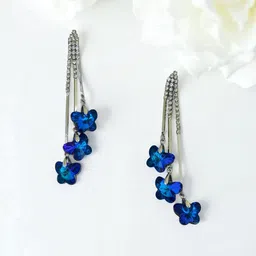 AVANT-GARDE PARIS Silver-Plated Crystal Studded Butterfly Shaped Drop Earrings image 5