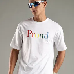 Mast & Harbour Typography Printed Round Neck Pure Cotton Relaxed Fit T-shirt-picture-35