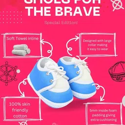 Neska Moda 3 To 12 Months Baby Boys & Baby Girls Cute Soft Cotton Pre-Walker Lace Plain Booties (Toe to Heel Length - 12 cm, Light Blue) image 4