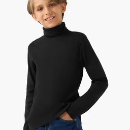Juniors by Babyshop Boys Turtle Neck Cotton Regular Fit T-shirt-image-55