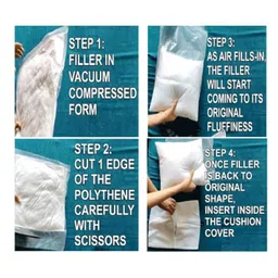 Loops n knots White & Blue Enjoy The Little Things Printed Pre-Filled Cushion image 2