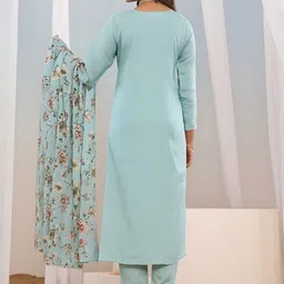 Brand Hill Women Floral Printed Regula Kurta with Trousers & With Dupatta image 3
