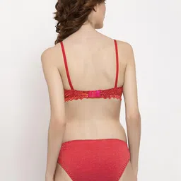 samvar Women Red,Blue Net Bra Panty Set for Lingerie Set Undergarments Pack of 2 image 4