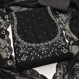 SAINOOR Embroidered Silk Georgette Unstitched Dress Material-picture-18
