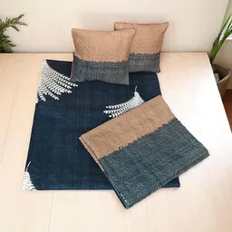 Homybees Navy Blue Floral 220 TC Bedsheet with 2 Pillow Covers-picture-24